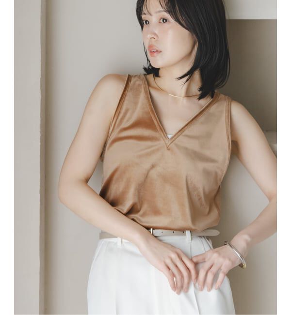 NOBLE「《NOBLE別注》GREYCHORD/グレーコード ベロアVネックノースリーブ」|Tシャツ・カットソー|