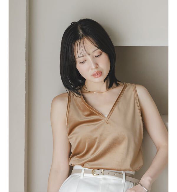 NOBLE「《NOBLE別注》GREYCHORD/グレーコード ベロアVネックノースリーブ」|Tシャツ・カットソー|