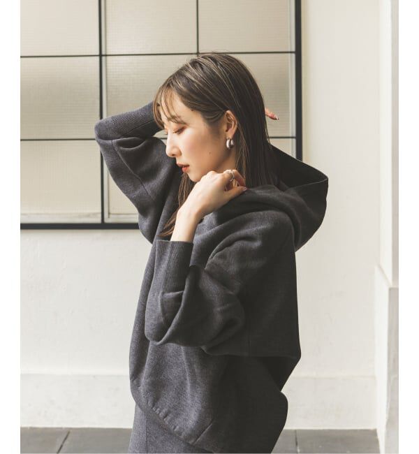 NOBLE「《WEB＆一部店舗限定追加予約》接結タック編みフードプルオーバー」|ニット・セーター|