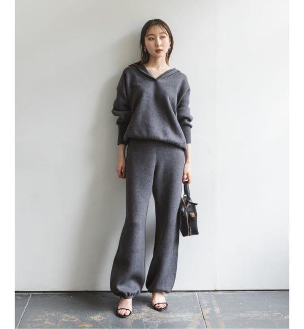 NOBLE「《WEB＆一部店舗限定追加予約》接結タック編みフードプルオーバー」|ニット・セーター|