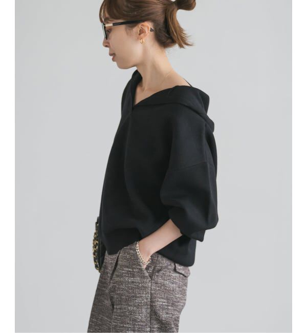 NOBLE「《WEB＆一部店舗限定追加予約》接結タック編みフードプルオーバー」|ニット・セーター|