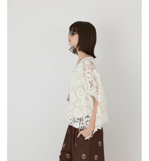 GRACE CONTINENTAL「メッシュエンブロイダリーポンチョトップ」|その他|