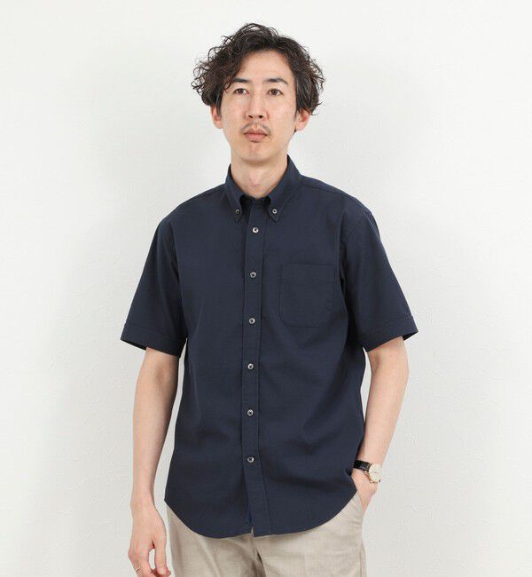 NOLLEY'S goodman「《ビジカジ対応》COOLMAX シアサッカーテープBD SS 半袖ボタンダウンシャツ 26SS」|シャツ・ブラウス|