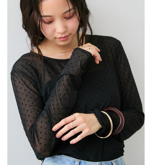 VIS「フロッキードットチュールプルオーバー」|Tシャツ・カットソー|