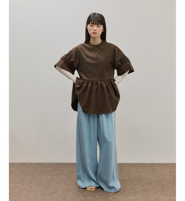 ADAM ET ROPE'「【サステナブル】・【定番】バウンスカフスプルオーバー/接触冷感/UVカット」|Tシャツ・カットソー|