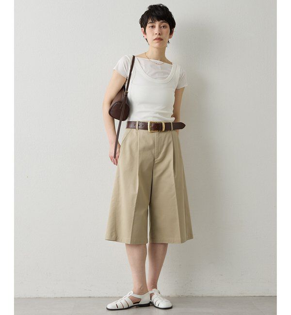 THE PAUSE「【THE PAUSE】タックハーフパンツ」|キュロット|
