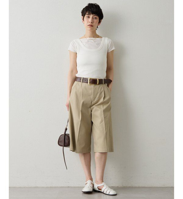 THE PAUSE「【THE PAUSE】タックハーフパンツ」|キュロット|