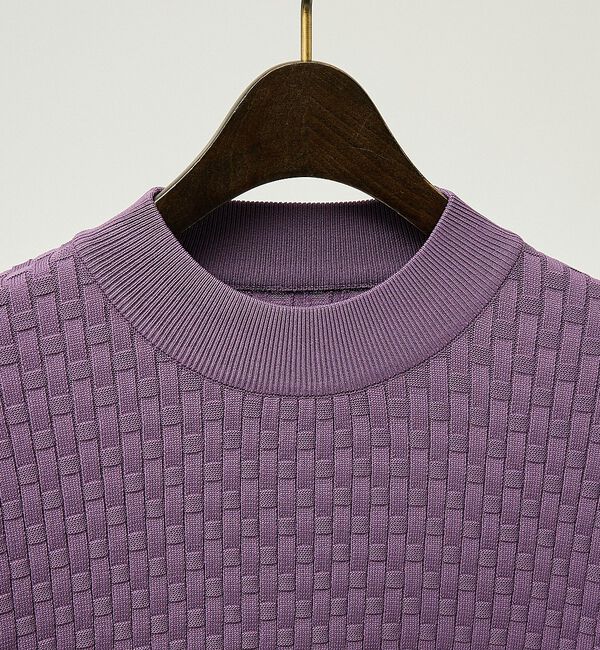 ABAHOUSE「【ハイストレッチ】ブロック ジャガード モックネックニット【予約】」|ニット・セーター|