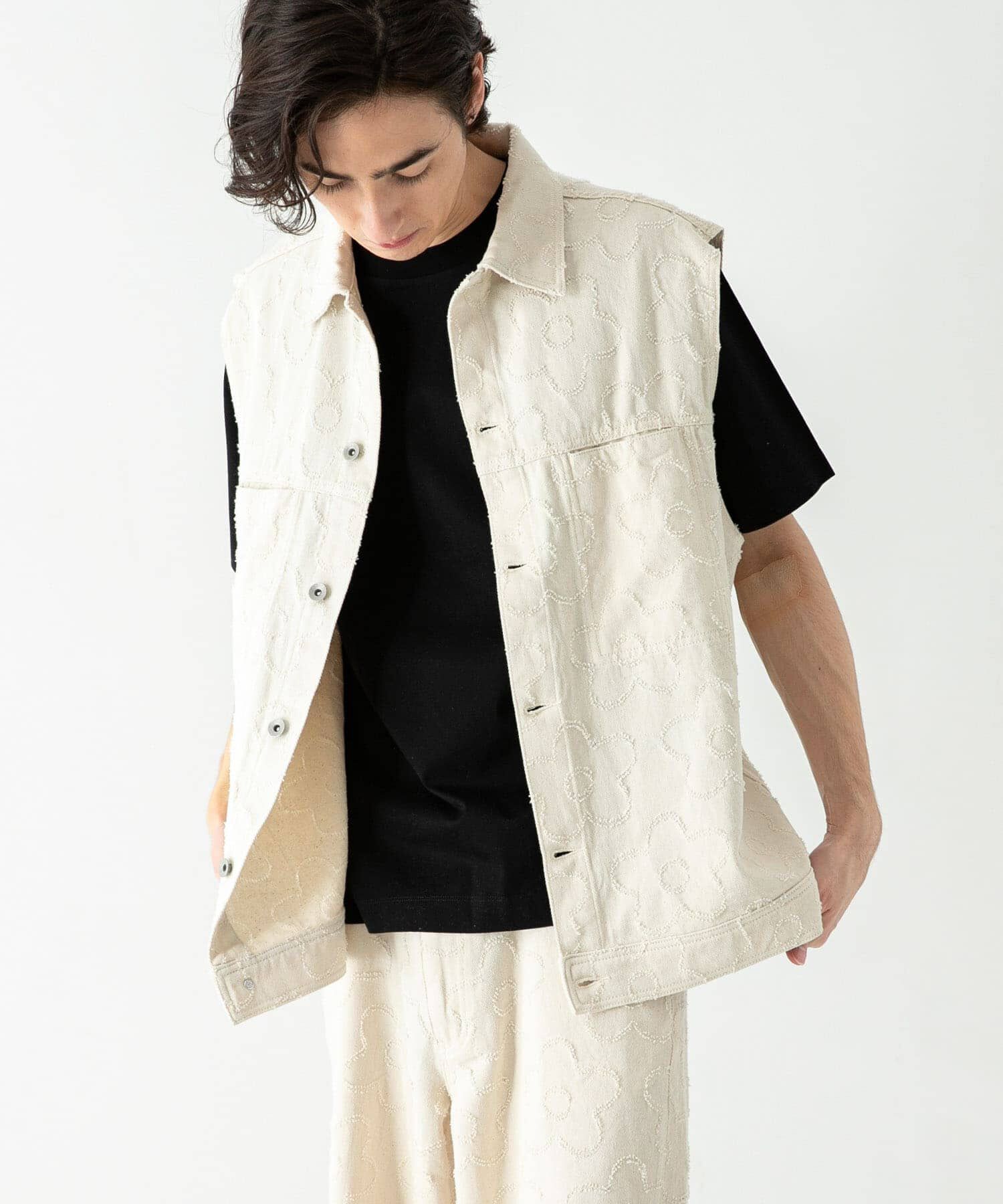 SENSE OF PLACE by URBAN RESEARCH「『セットアップ対応』 フラワーデニムベスト」|ベスト・ジレ|