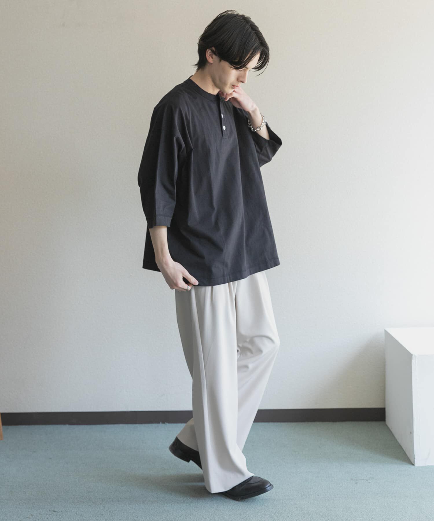 SENSE OF PLACE by URBAN RESEARCH「『別注』Healthknit&times;SENSE OF PLACE　ヘンリーネックTシャツ」|Tシャツ・カットソー|