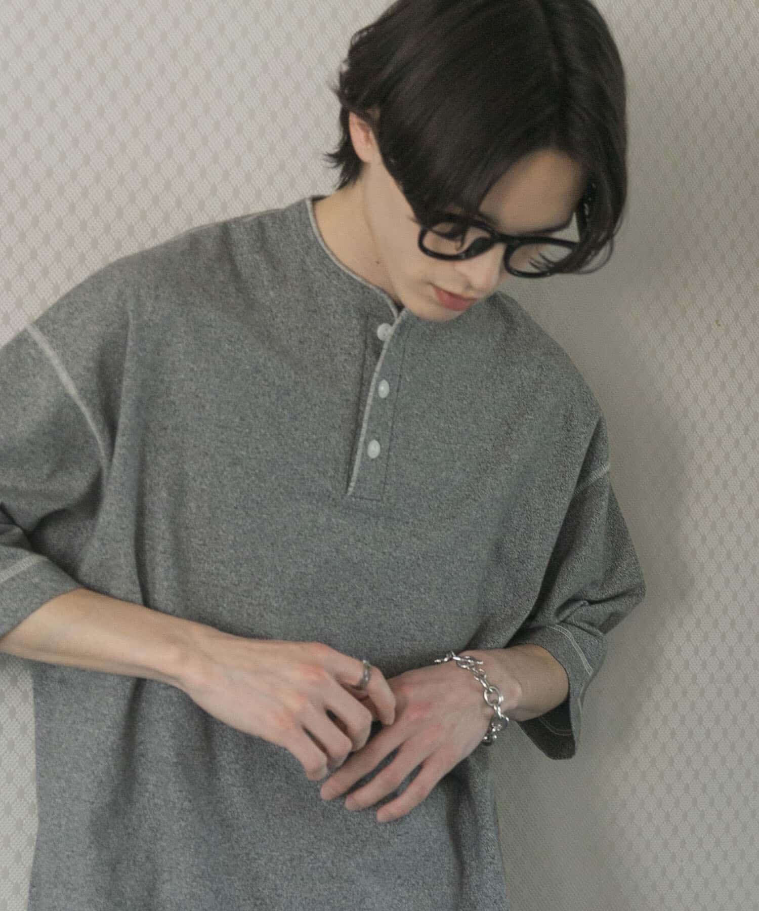 SENSE OF PLACE by URBAN RESEARCH「『別注』Healthknit&times;SENSE OF PLACE　ヘンリーネックTシャツ」|Tシャツ・カットソー|