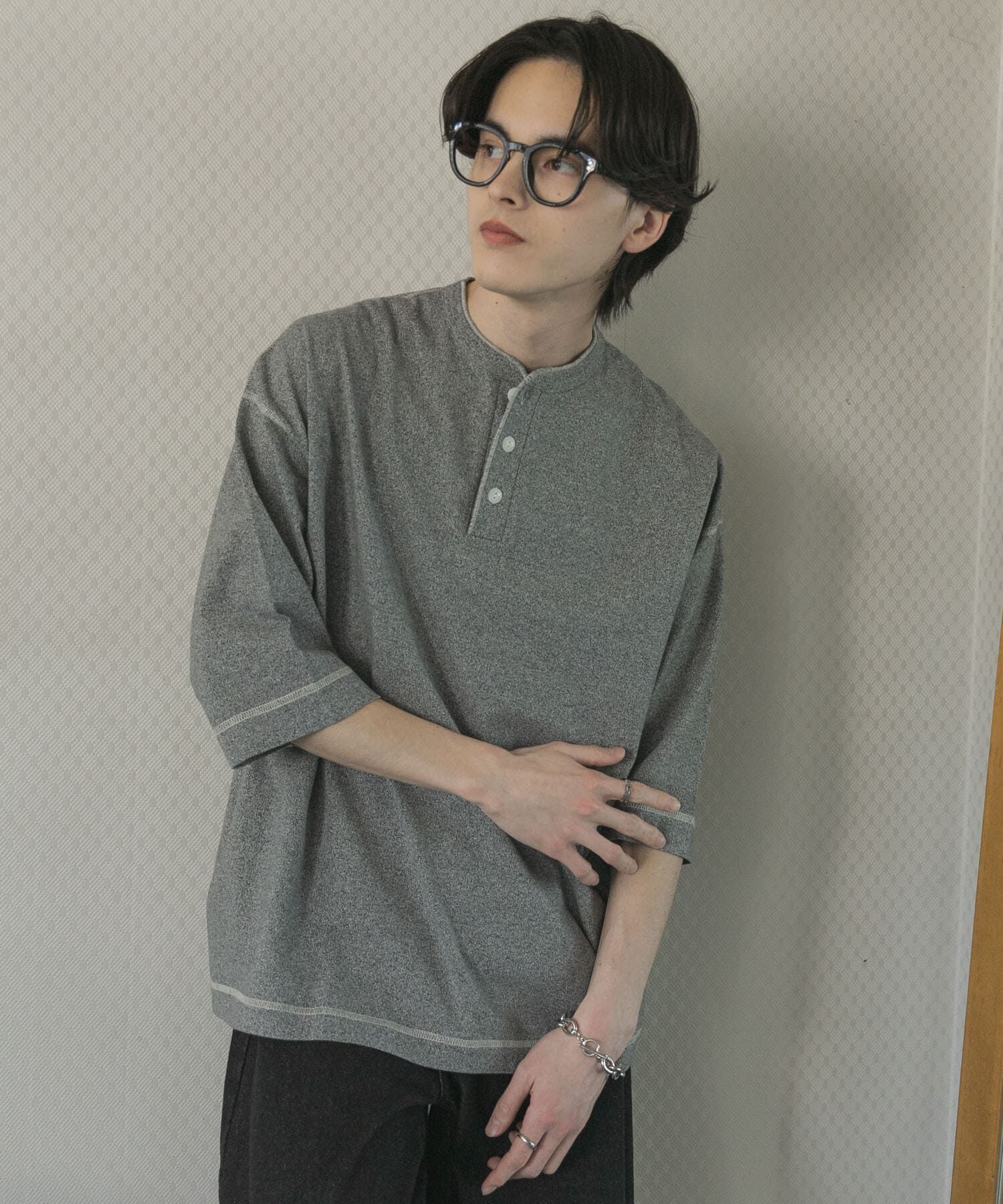 SENSE OF PLACE by URBAN RESEARCH「『別注』Healthknit&times;SENSE OF PLACE　ヘンリーネックTシャツ」|Tシャツ・カットソー|