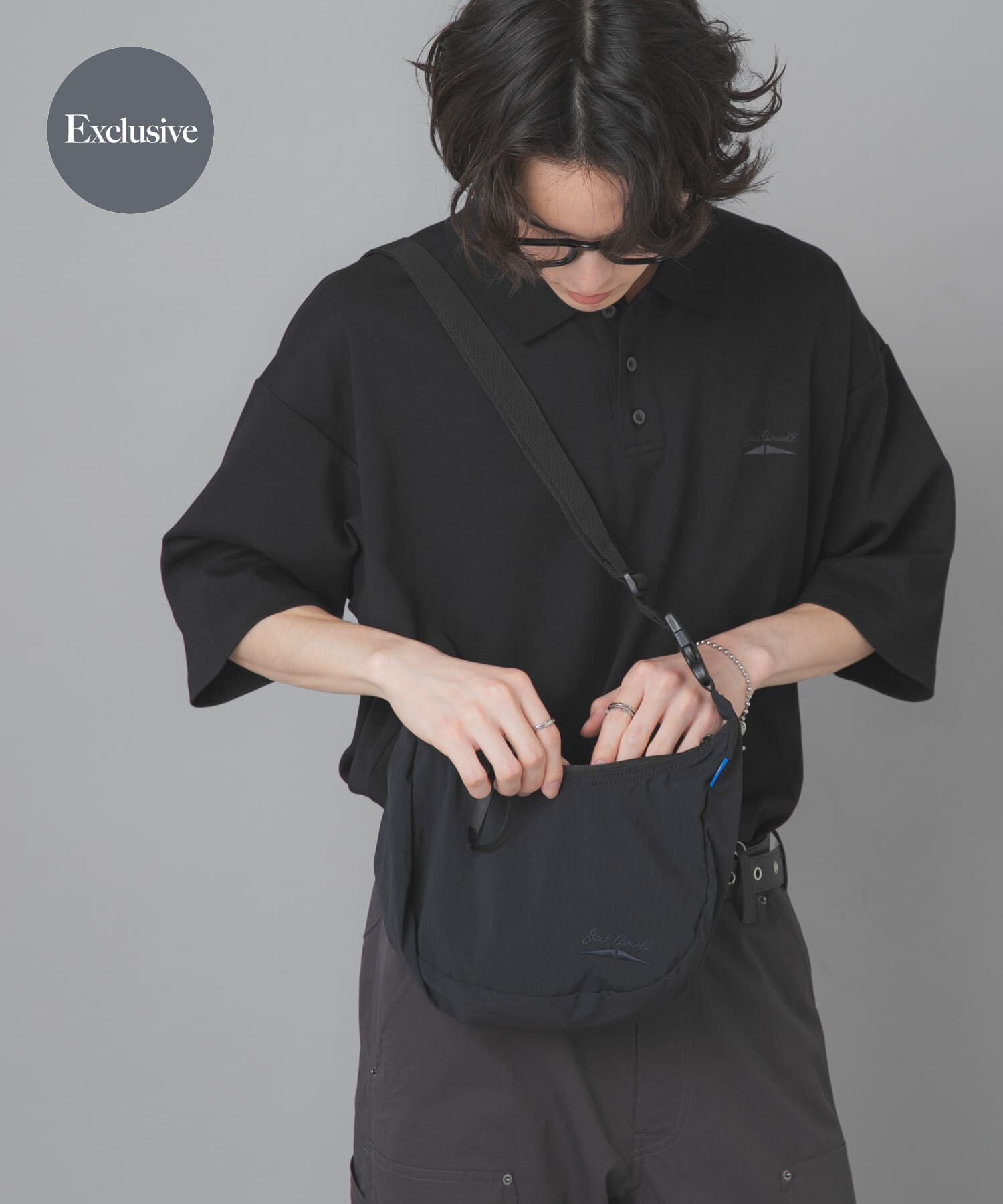 SENSE OF PLACE by URBAN RESEARCH「『別注』Converse&times;SENSE OF PLACE　JACKPURCELLショルダーバック」|ショルダー・メッセンジャー|ブラック