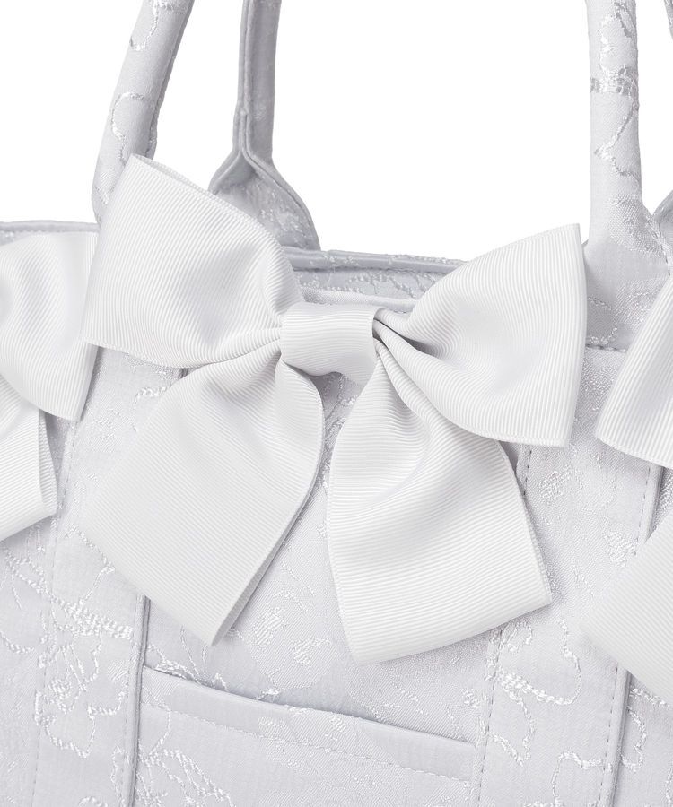 Maison de FLEUR「【Mサイズ/2Way】ブルーマニアボリュームリボン2WayトートMバッグ」|トートバッグ|