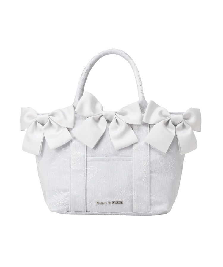 Maison de FLEUR「【Mサイズ/2Way】ブルーマニアボリュームリボン2WayトートMバッグ」|トートバッグ|