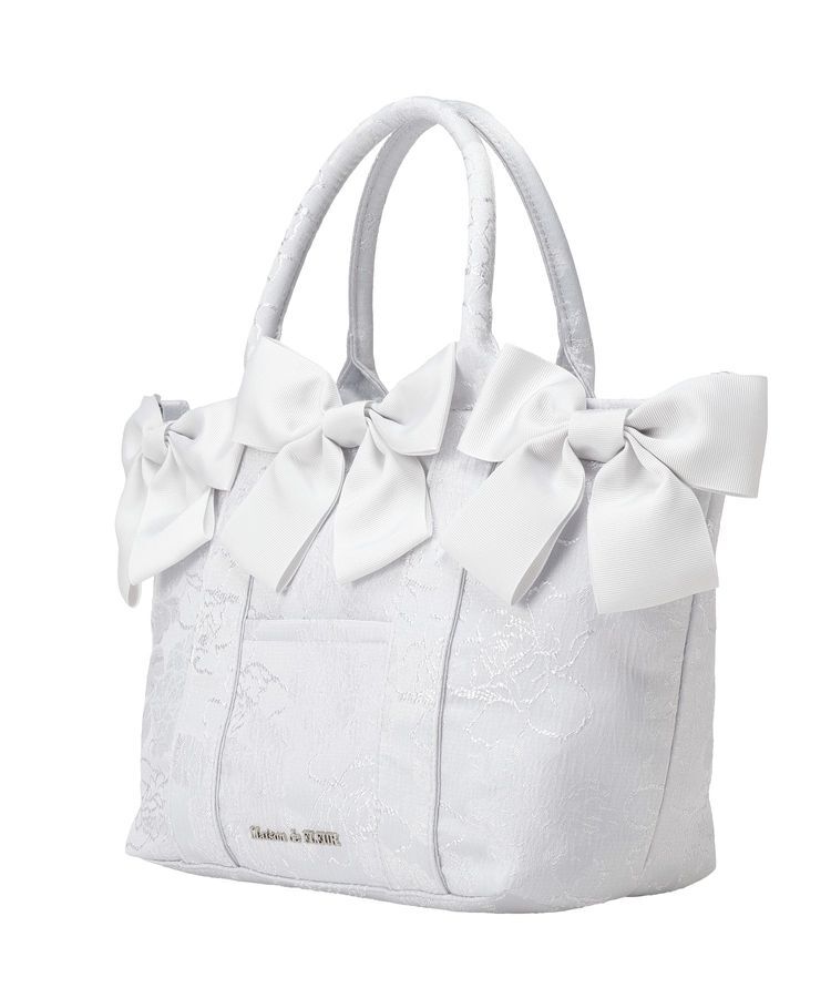 Maison de FLEUR「【Mサイズ/2Way】ブルーマニアボリュームリボン2WayトートMバッグ」|トートバッグ|