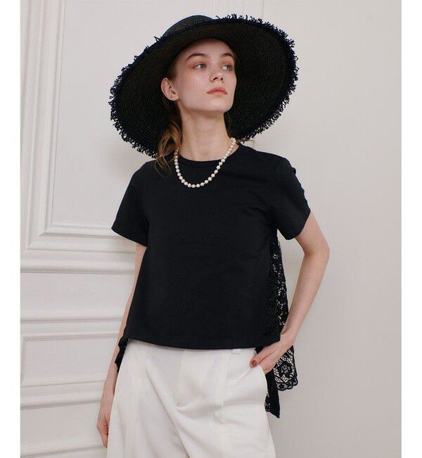 LOULOU WILLOUGHBY「◇ 【LOULOU WILLOUGHBY】レースドッキングプルオーバー」|Tシャツ・カットソー|ブラック