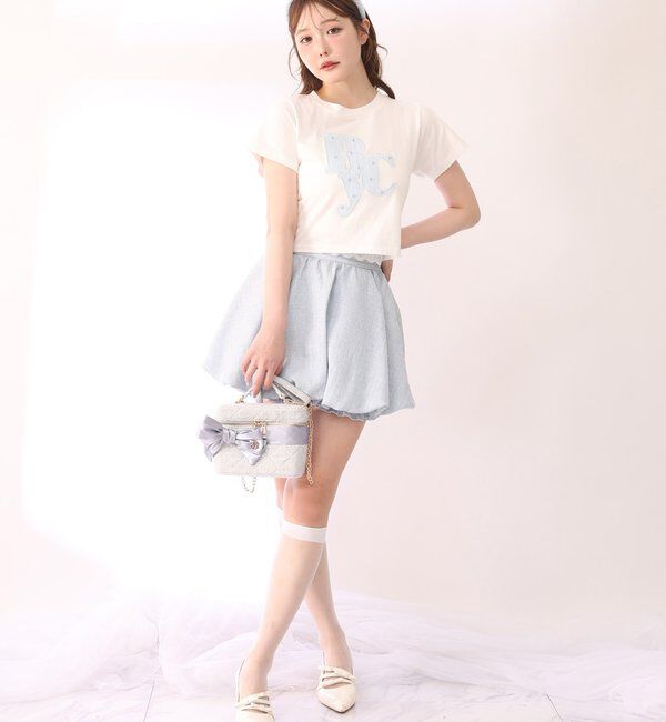  「ビジュー付きロゴアソートサスティナブルTシャツ」|プルオーバー|