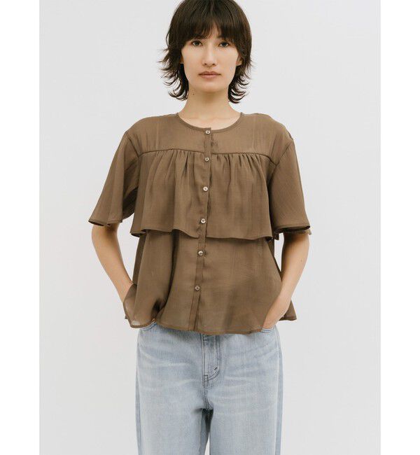 MIDIUMISOLID「MIDIUMISOLID for Ladies シアーティアードブラウス」|シャツ・ブラウス|