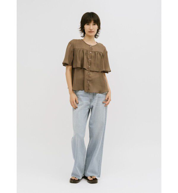 MIDIUMISOLID「MIDIUMISOLID for Ladies シアーティアードブラウス」|シャツ・ブラウス|
