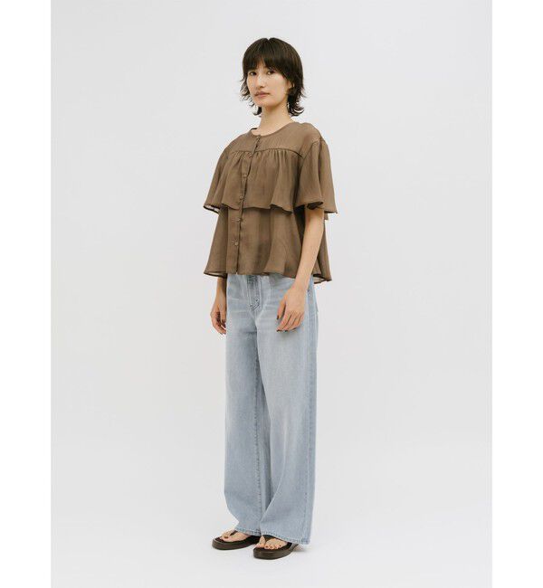 MIDIUMISOLID「MIDIUMISOLID for Ladies シアーティアードブラウス」|シャツ・ブラウス|
