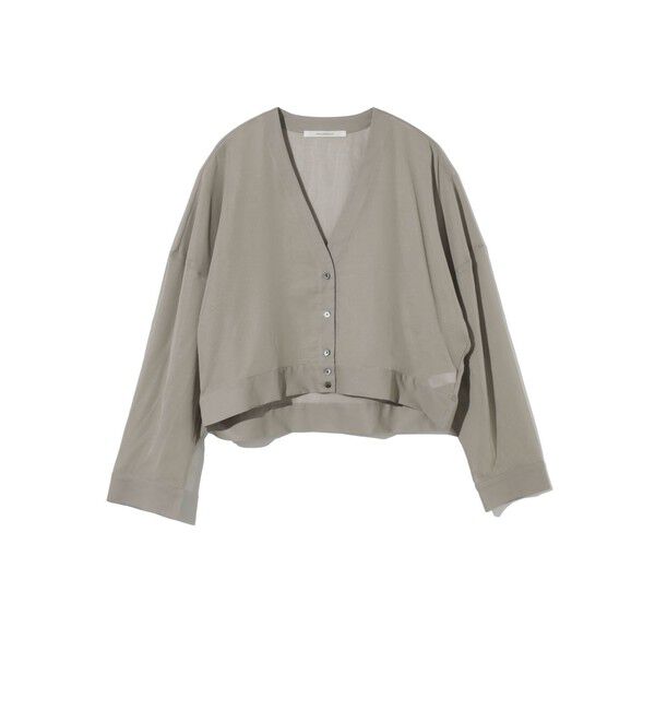 MIDIUMISOLID「MIDIUMISOLID for Ladies シアーボイルVネックカーディガン」|カーディガン|グレー