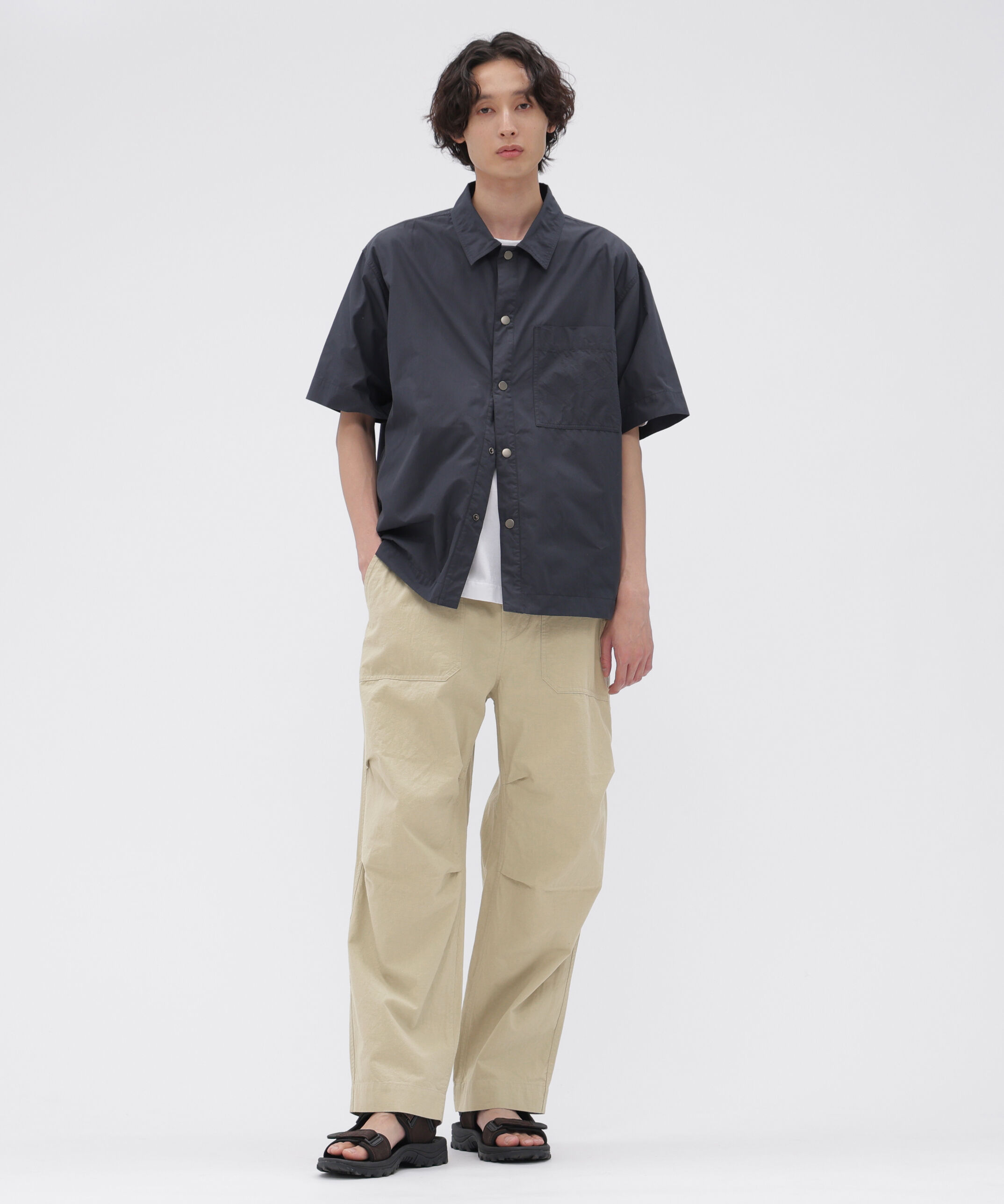 MHL.「COTTON LINEN TINY RIPSTOP TROUSERS」|その他|LIGHT BEIGE1