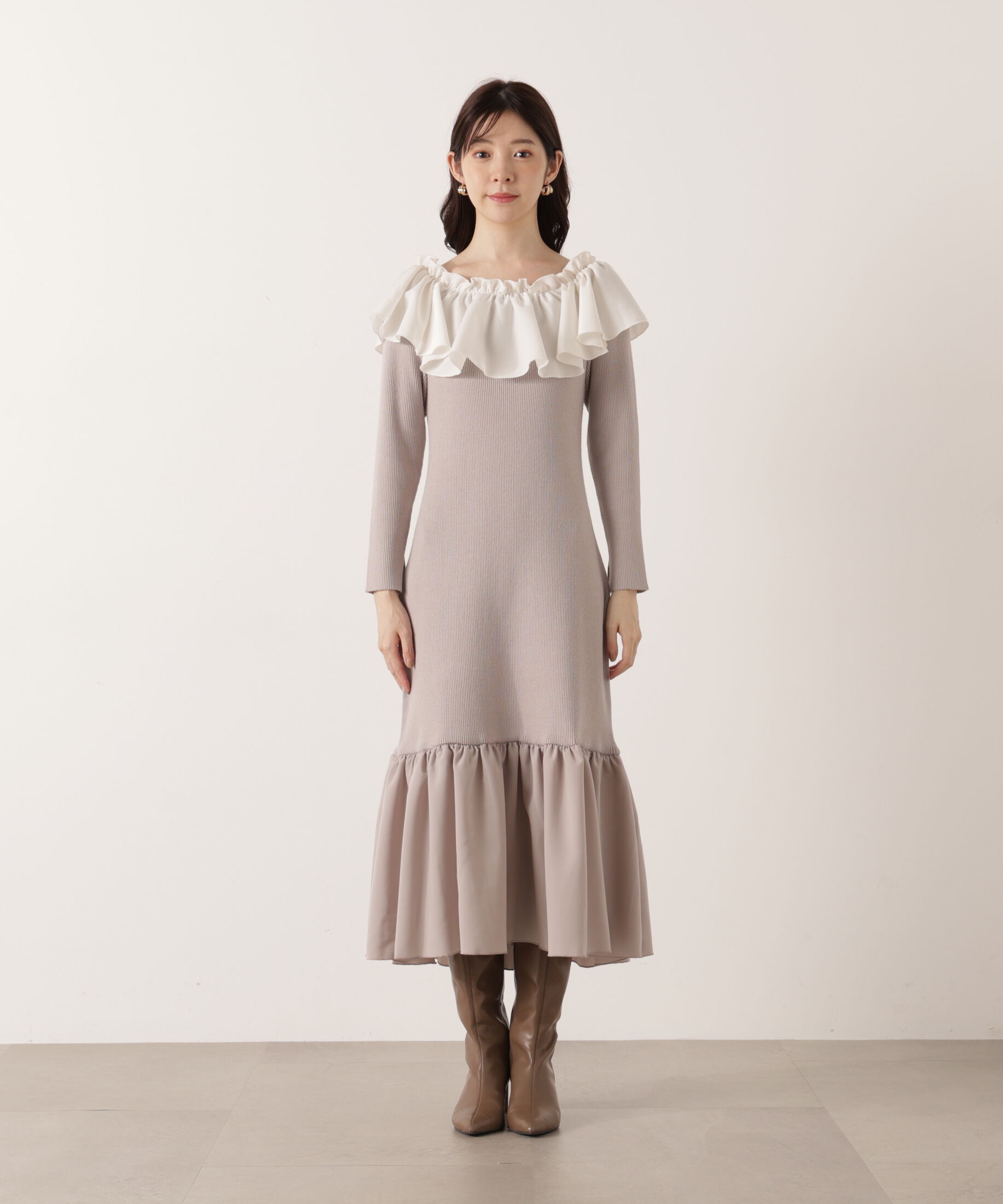 PROPORTION BODY DRESSING「2wayオフショルニットワンピース 25AW」|ワンピース|