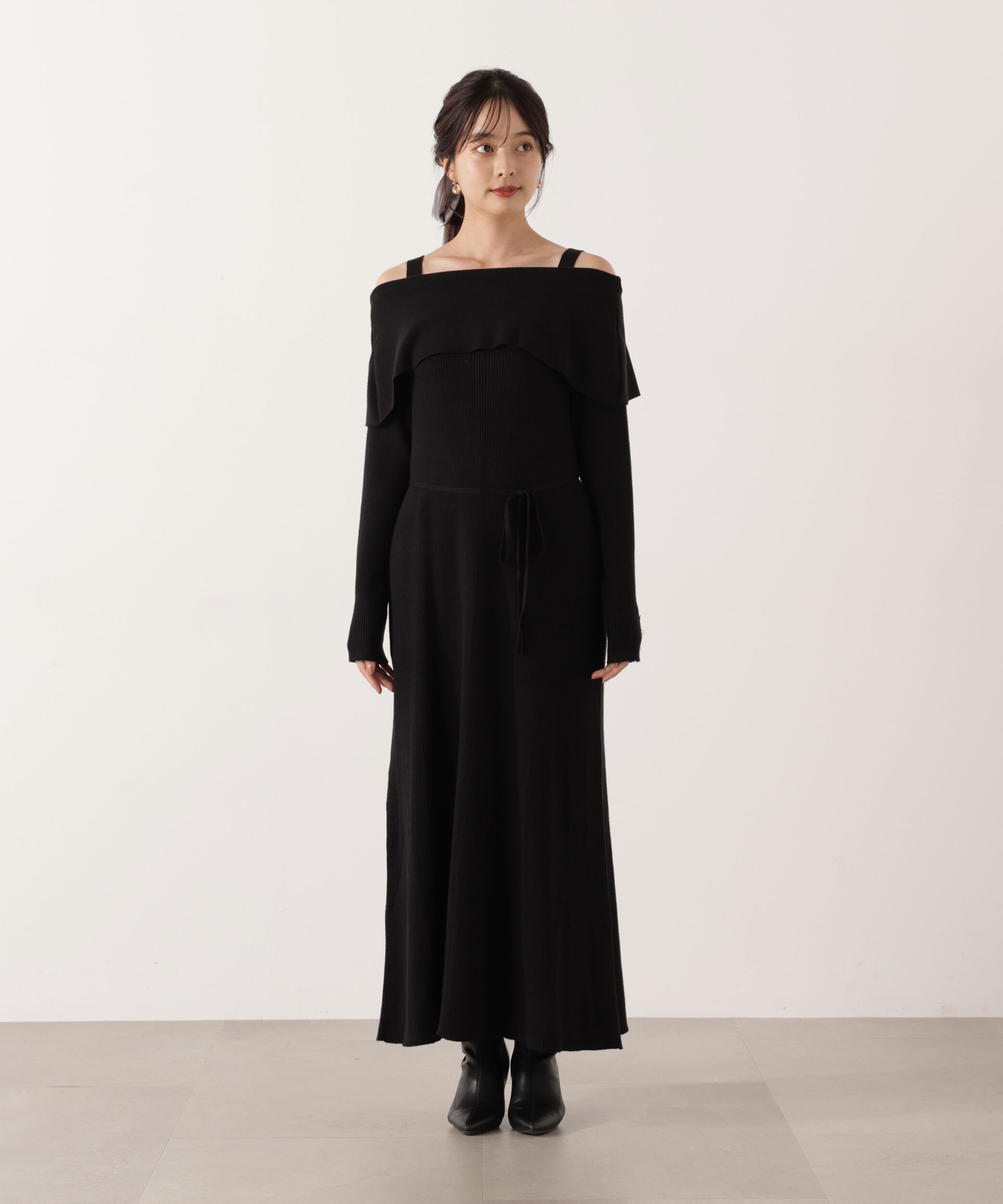 PROPORTION BODY DRESSING「オフショルリブニットワンピース 25AW」|ワンピース|