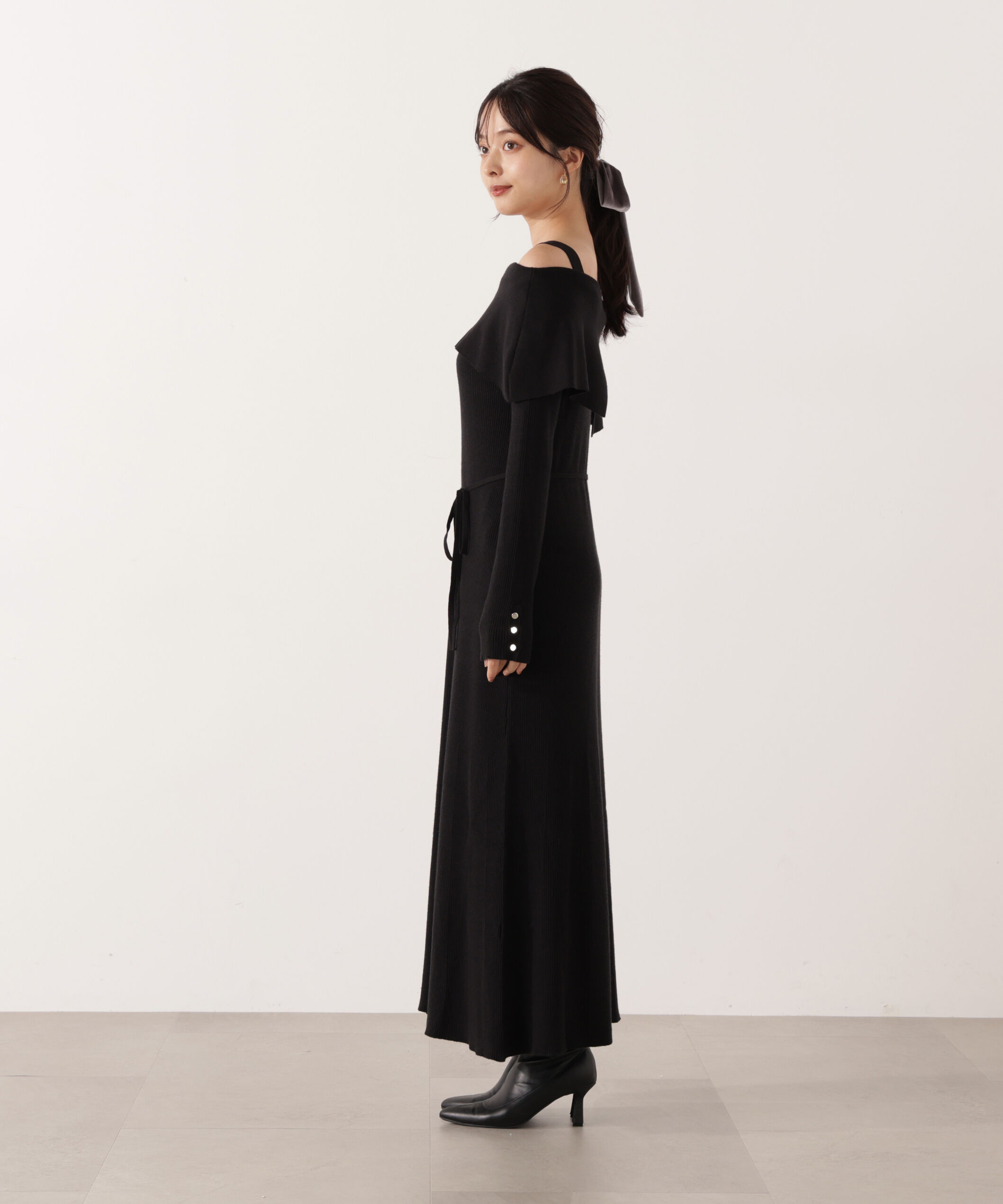 PROPORTION BODY DRESSING「オフショルリブニットワンピース 25AW」|ワンピース|