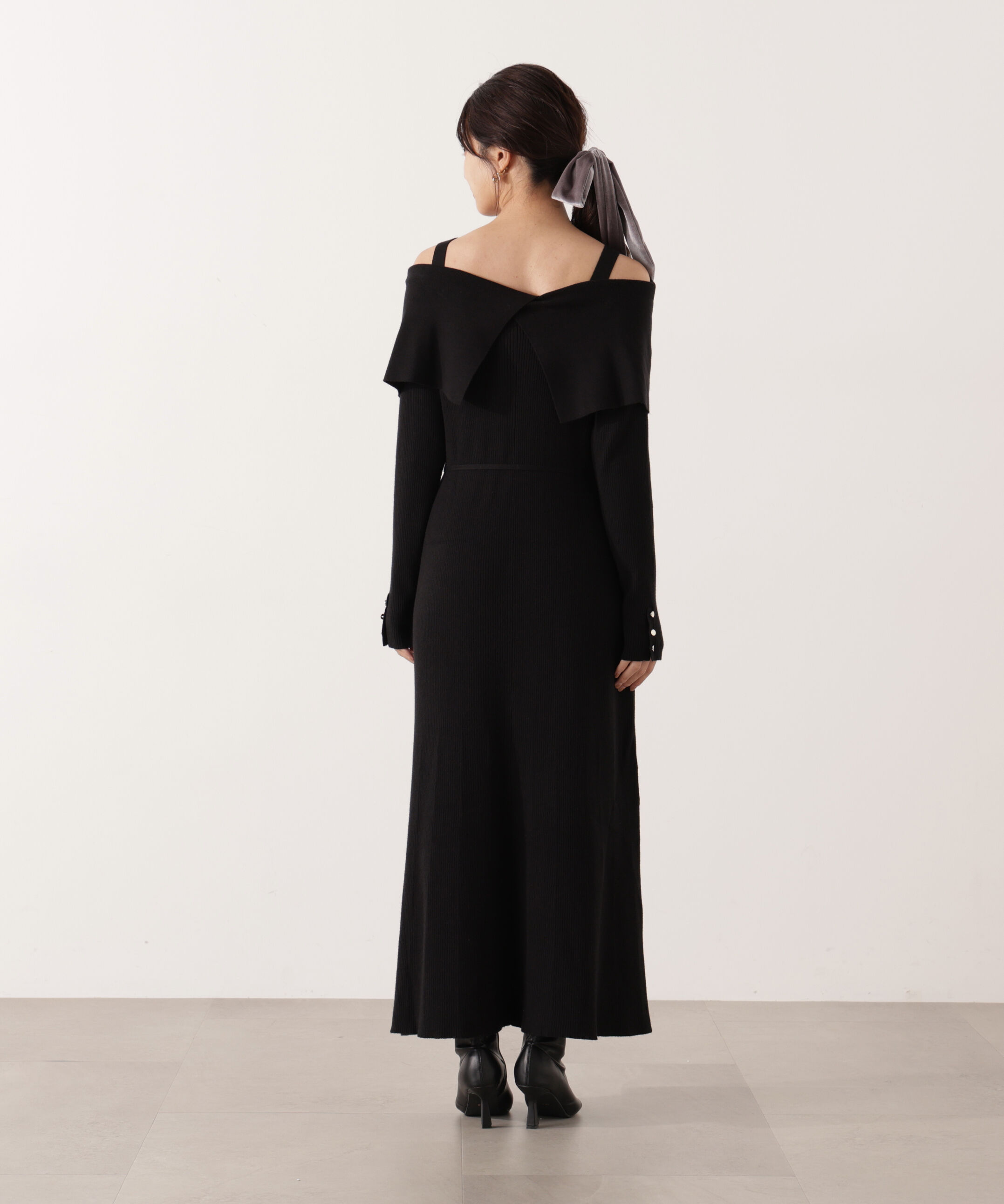 PROPORTION BODY DRESSING「オフショルリブニットワンピース 25AW」|ワンピース|