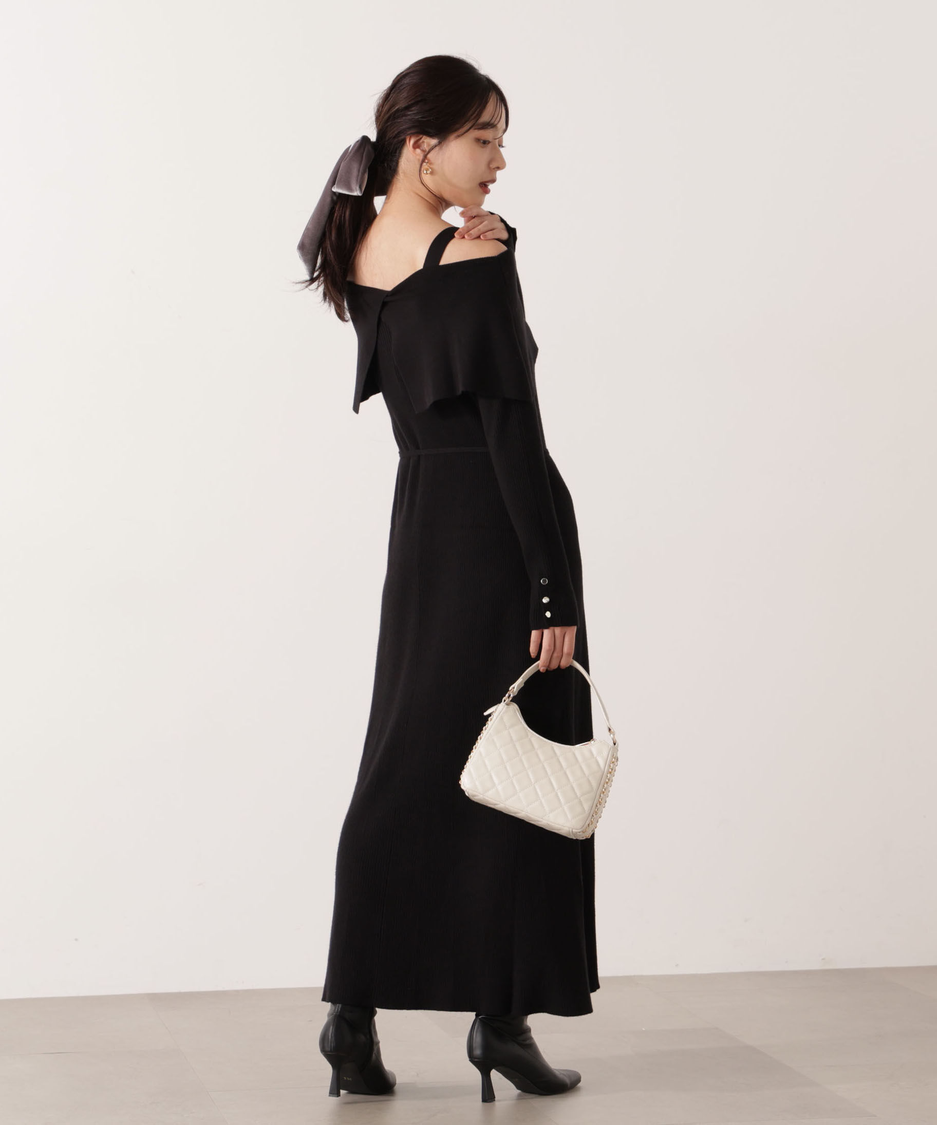 PROPORTION BODY DRESSING「オフショルリブニットワンピース 25AW」|ワンピース|