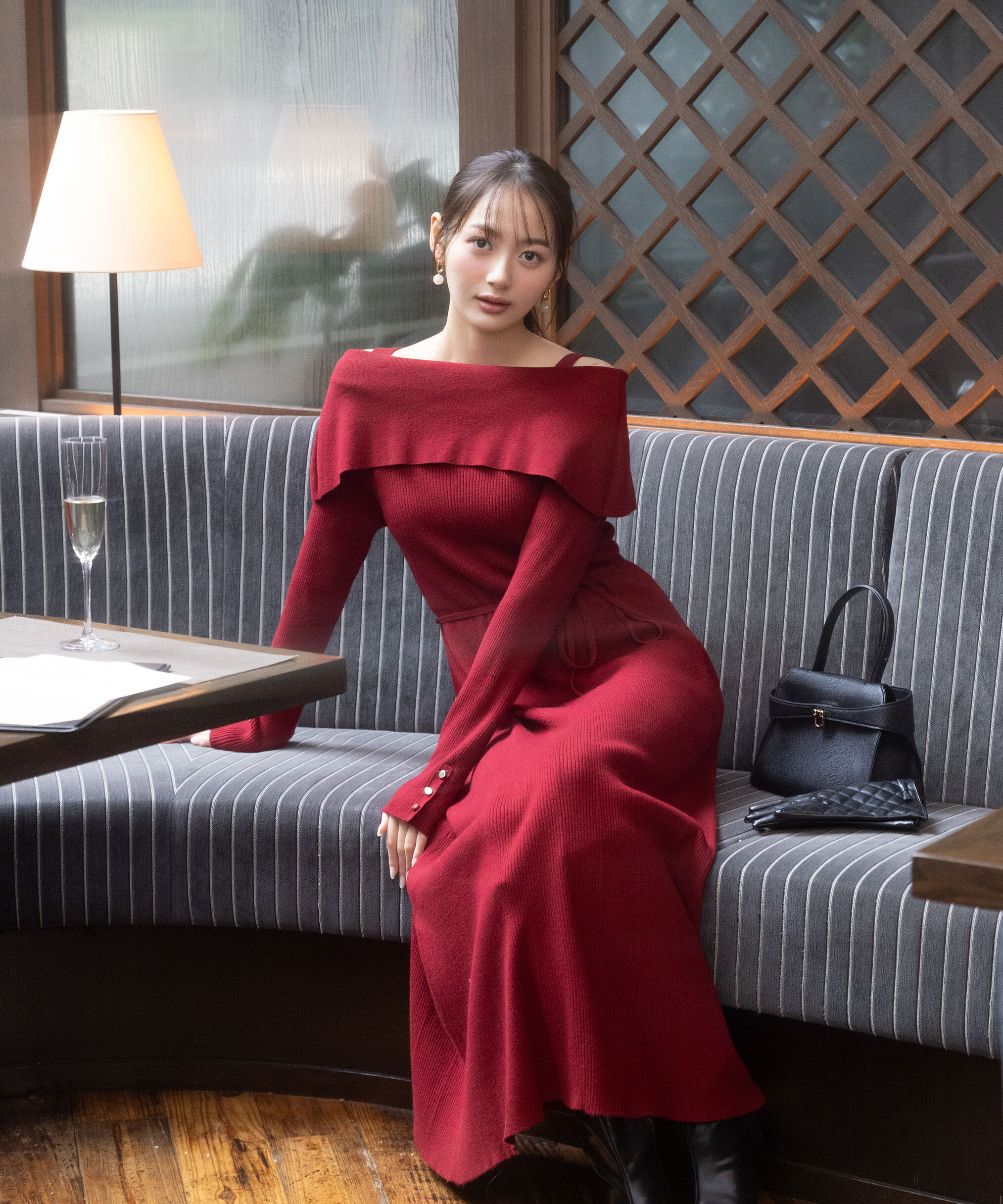 PROPORTION BODY DRESSING「オフショルリブニットワンピース 25AW」|ワンピース|