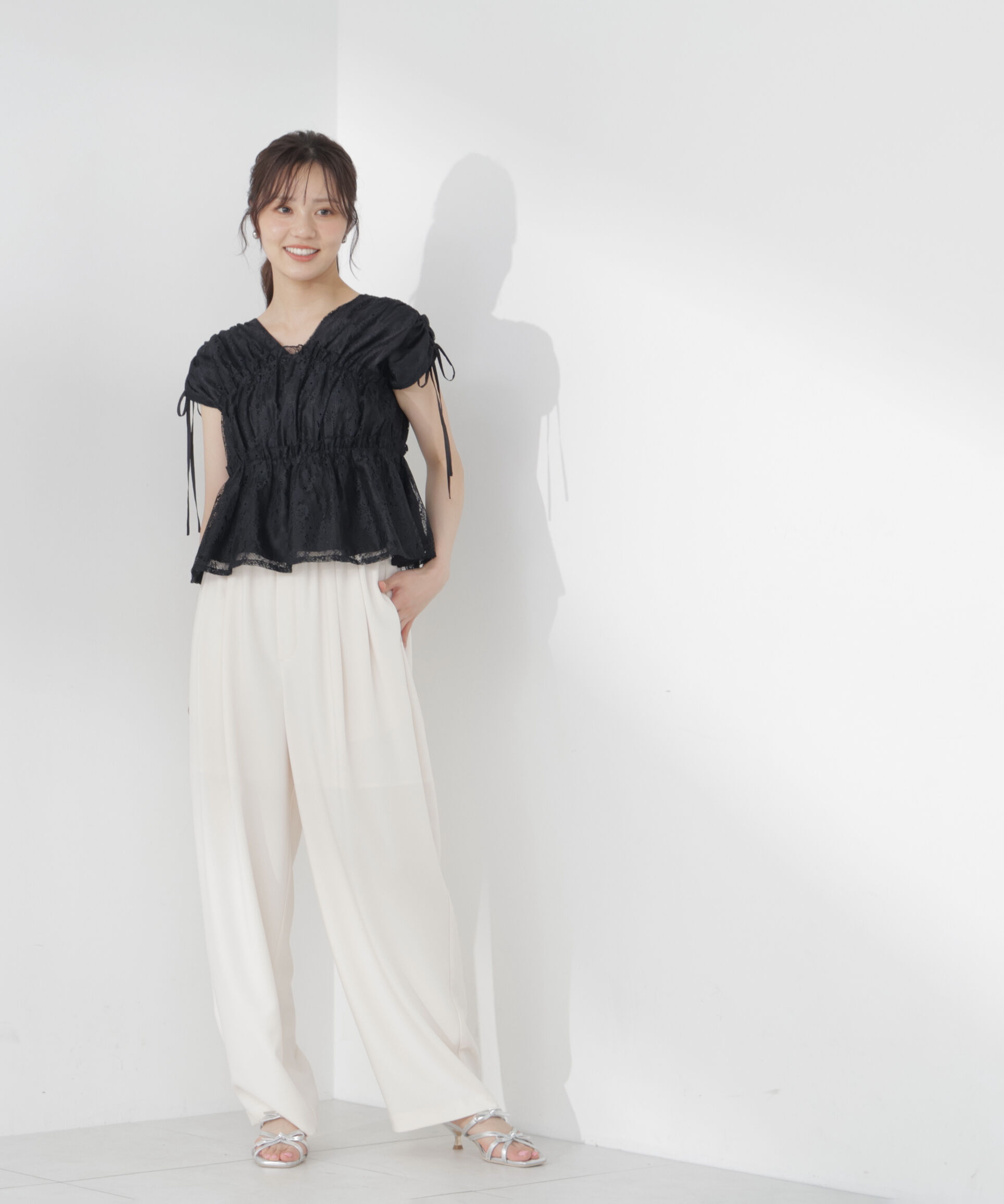 PROPORTION BODY DRESSING「レースギャザーブラウス」|シャツ・ブラウス|