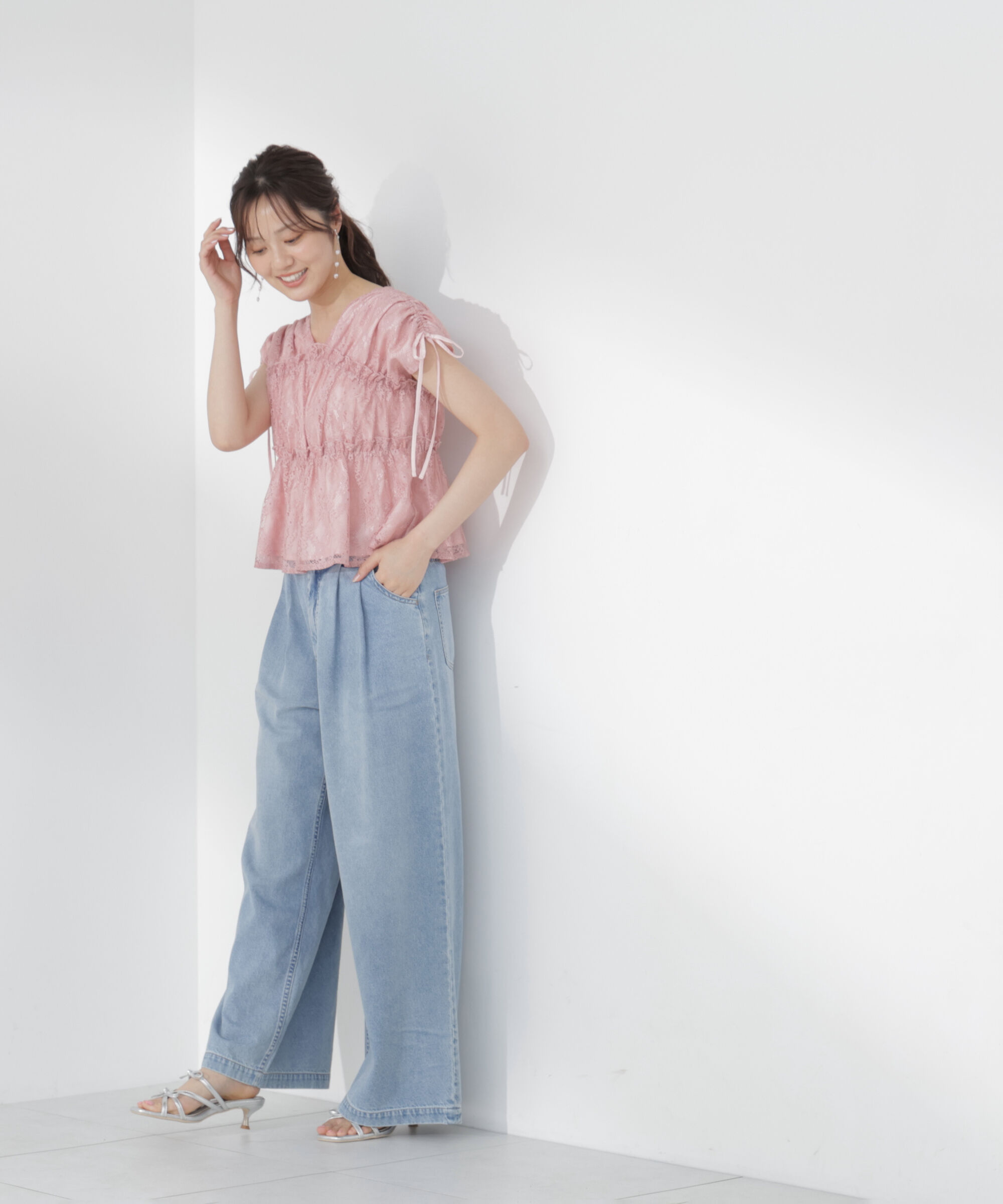 PROPORTION BODY DRESSING「レースギャザーブラウス」|シャツ・ブラウス|