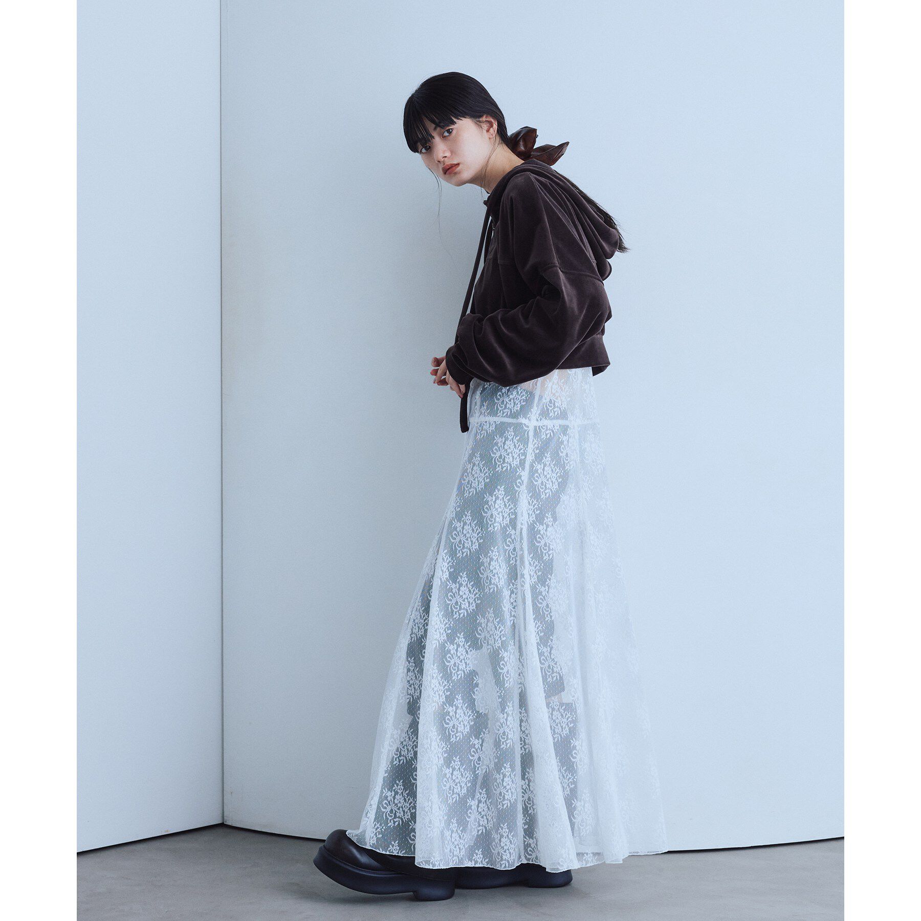 CODE A「velour cropped hoodie」|パーカー|