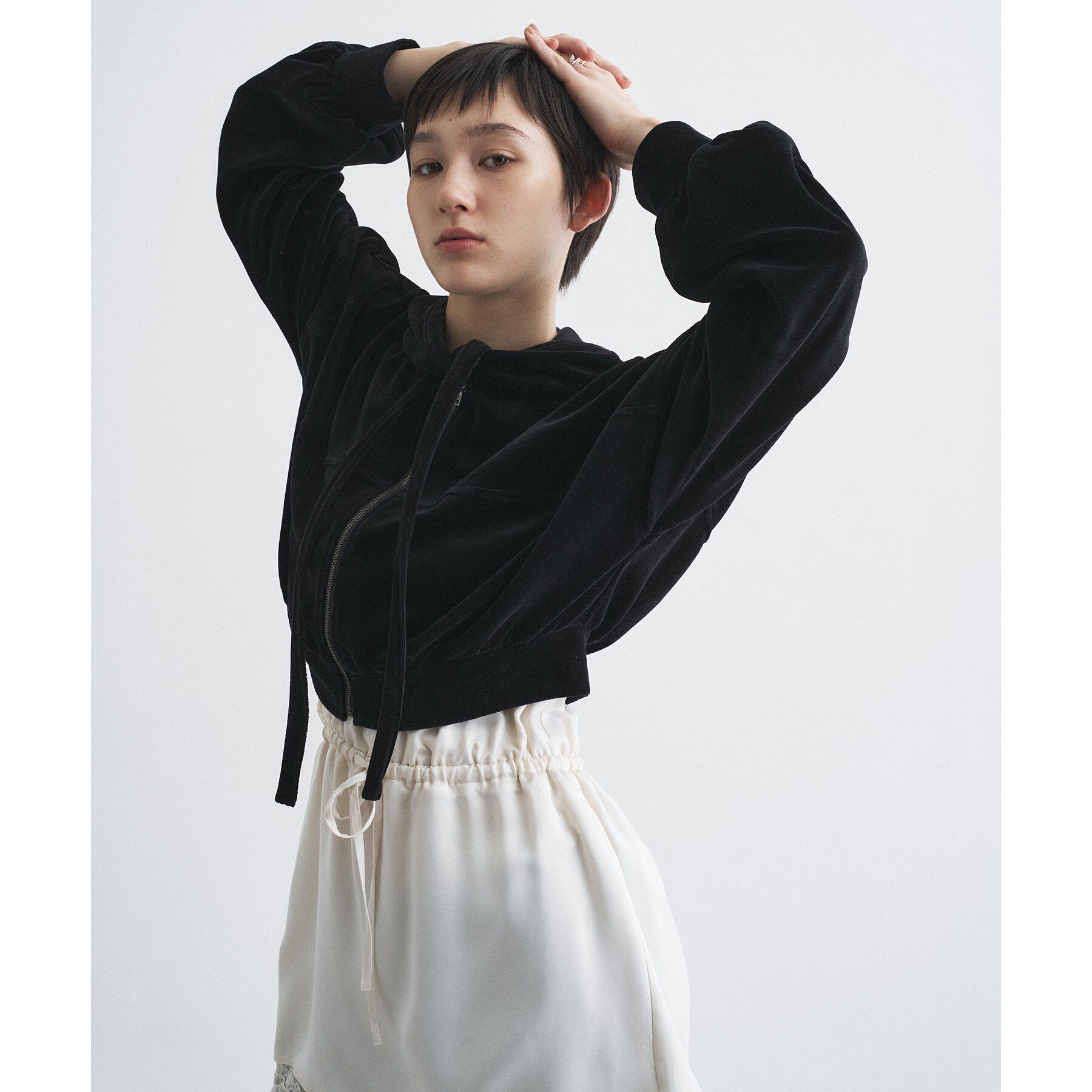 CODE A「velour cropped hoodie」|パーカー|