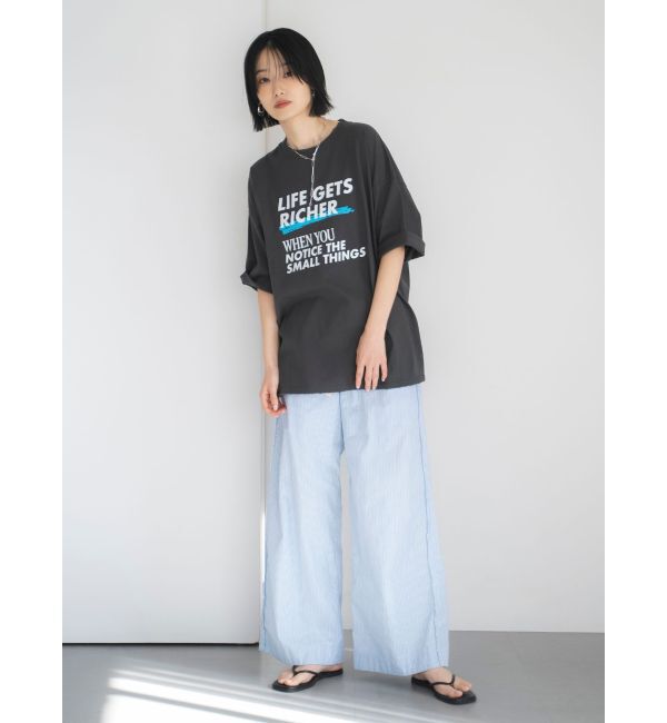 Ungrid「カットオフデザインストライプラフパンツ」|その他|