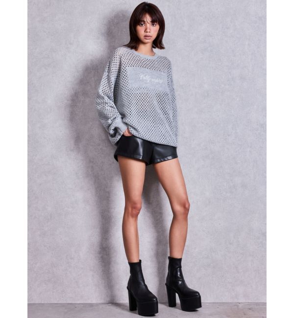 GYDA「Valdy empire embroideryメッシュニットトップス」|ニット・セーター|