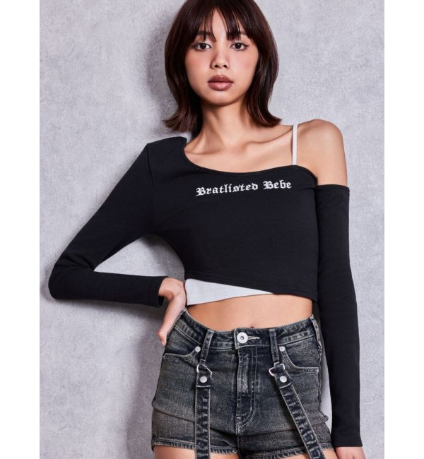 GYDA「Bratlisted Bebeワンショルデザイントップス」|Tシャツ・カットソー|