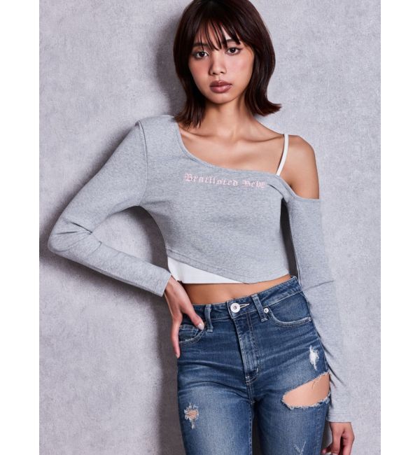 GYDA「Bratlisted Bebeワンショルデザイントップス」|Tシャツ・カットソー|