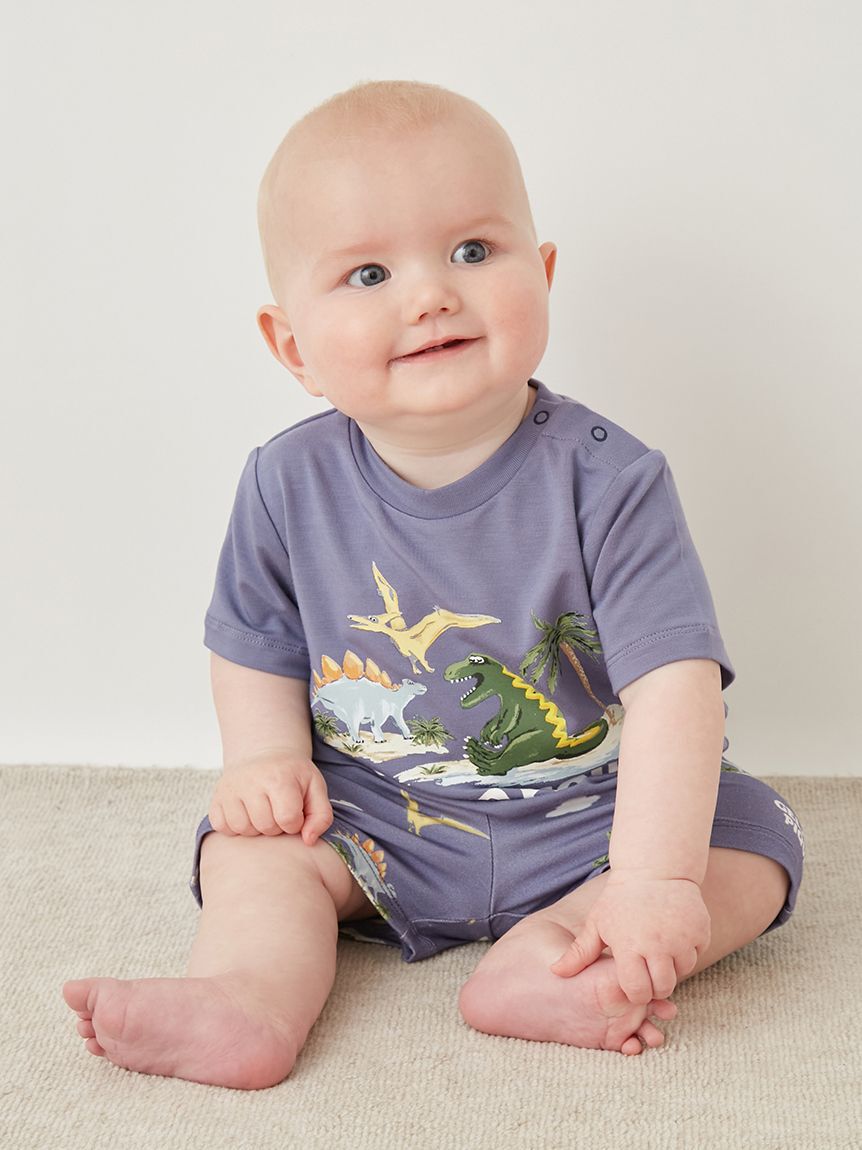 GELATO PIQUE KIDS & BABY「【BABY】【接触冷感】スリーピングダイナソーワンポイントTシャツ」|その他ベビーウェア|