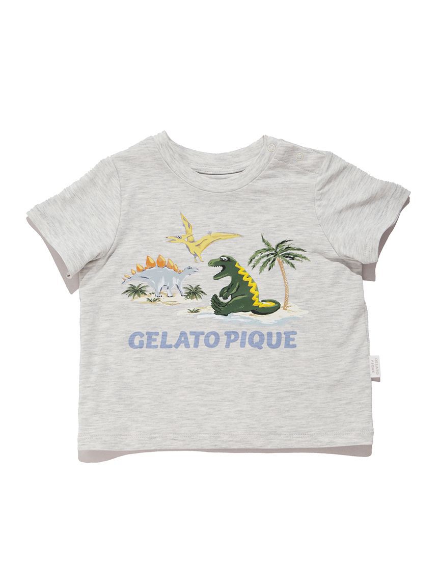GELATO PIQUE KIDS & BABY「【BABY】【接触冷感】スリーピングダイナソーワンポイントTシャツ」|その他ベビーウェア|