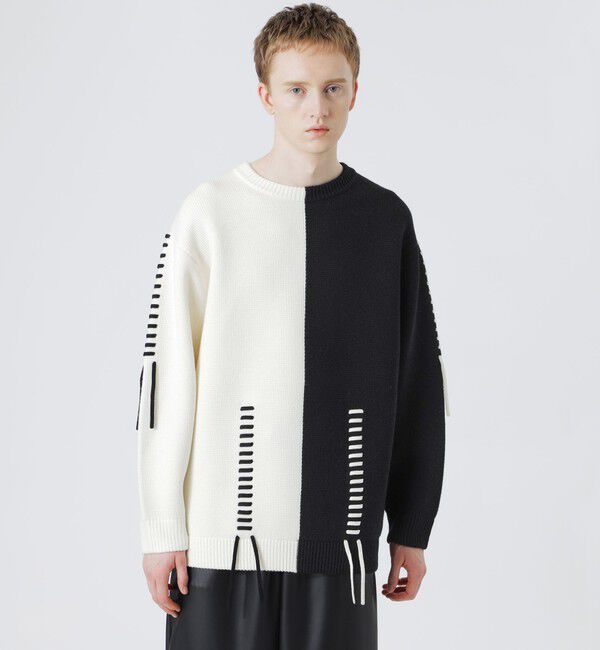  「【UNISEX】ポイントスレッドクルーネック」|ニット・セーター|ホワイト3