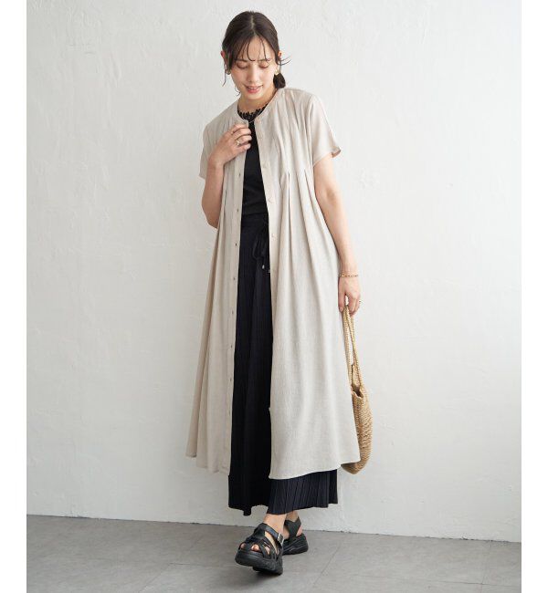 ikka「ウェストギャザーシャツワンピース」|その他|