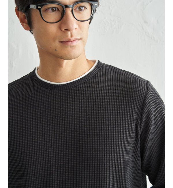 ikka「ドライワッフルフェイクロンT」|Tシャツ・カットソー|