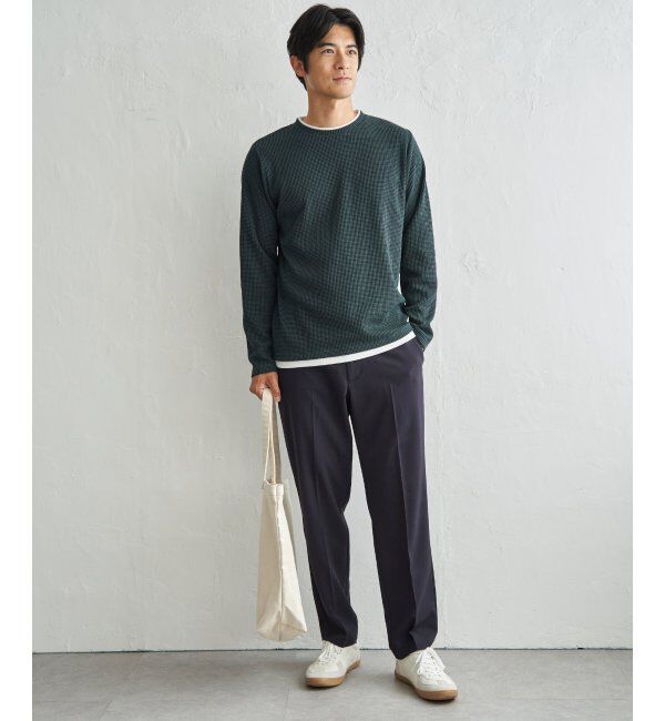ikka「ドライワッフルフェイクロンT」|Tシャツ・カットソー|