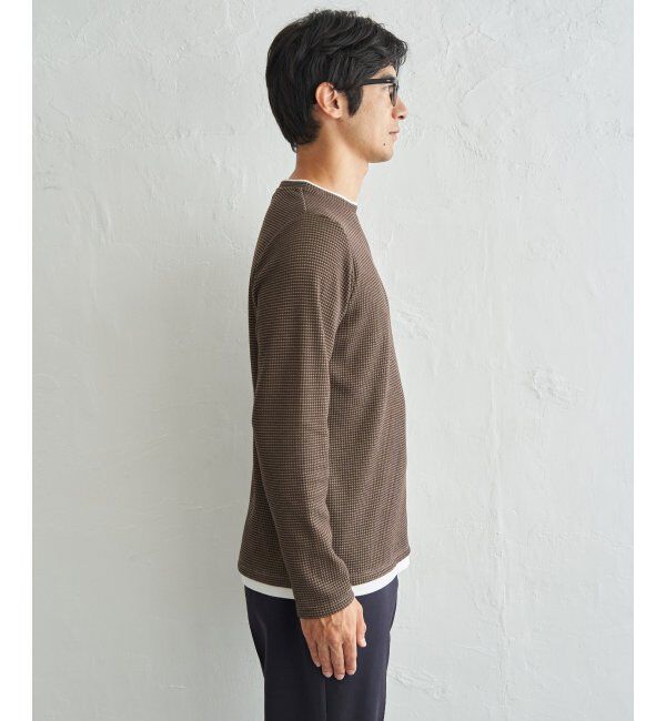 ikka「ドライワッフルフェイクロンT」|Tシャツ・カットソー|