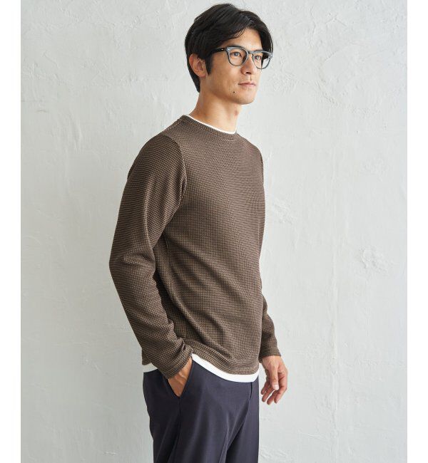 ikka「ドライワッフルフェイクロンT」|Tシャツ・カットソー|