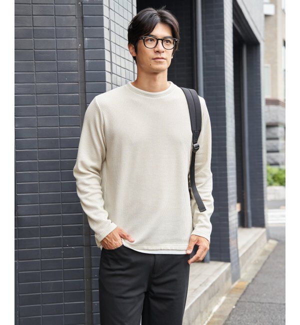 ikka「ドライワッフルフェイクロンT」|Tシャツ・カットソー|